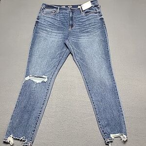 Ana Womens Jeans 18 High Rise Jegging Stretch Distressed Denim